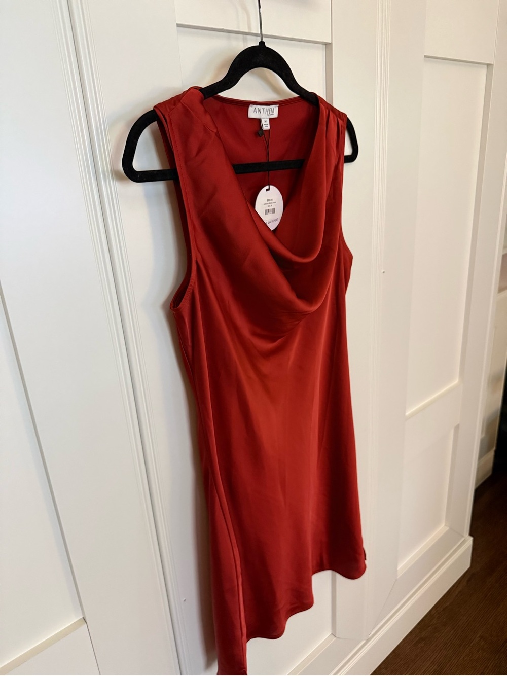 Anthem Red Cowl Neck Sleeveless Dress